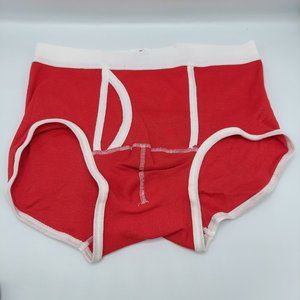 VINTAGE NEW! MUNSINGWEAR RED AND WHITE MENS BRIEFS SIZE 32